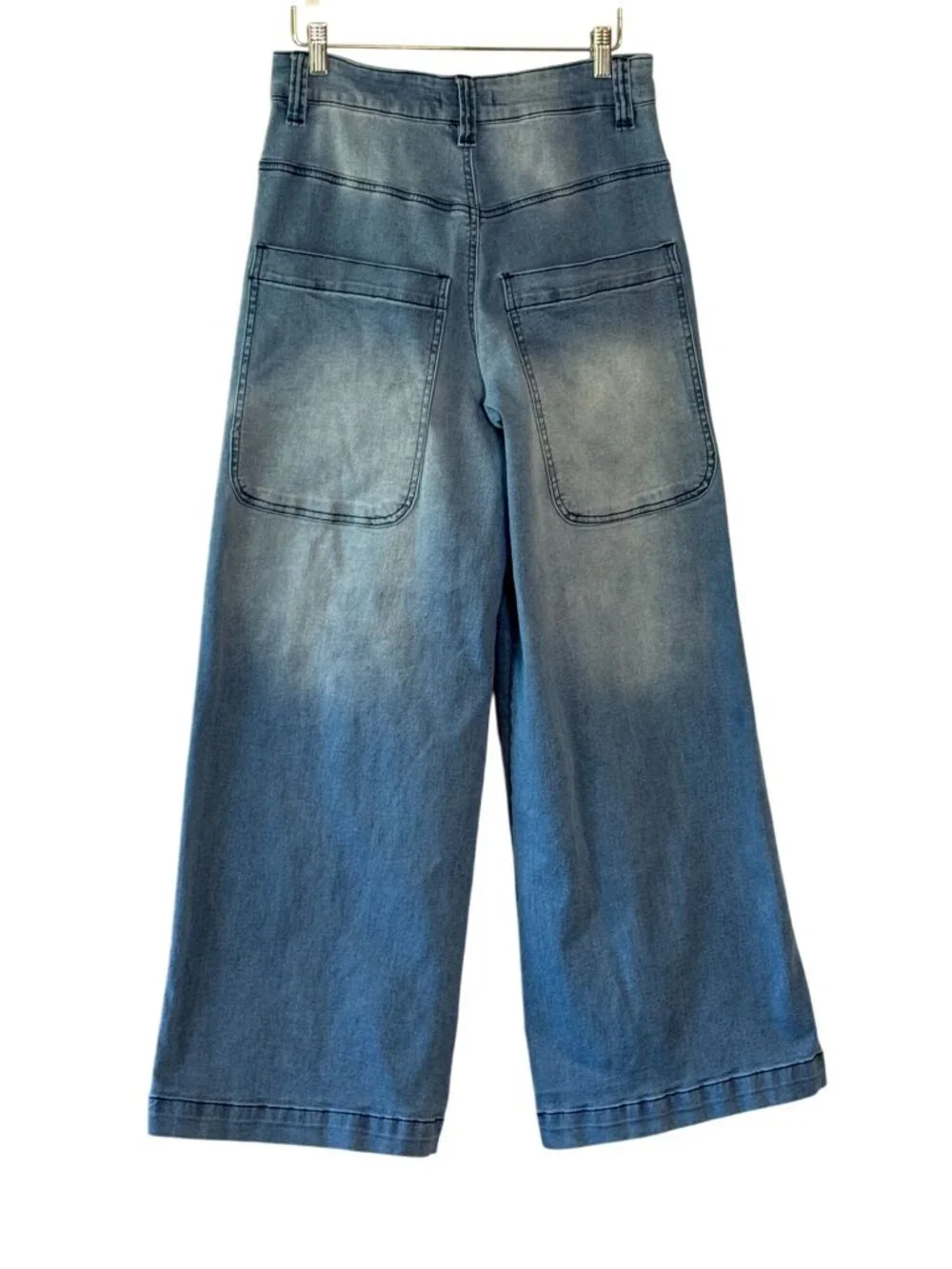 7th & Hudson Wide Leg Jeans Size 9 High Rise Blue Stretch Denim Wide Leg - Picture 5 of 10